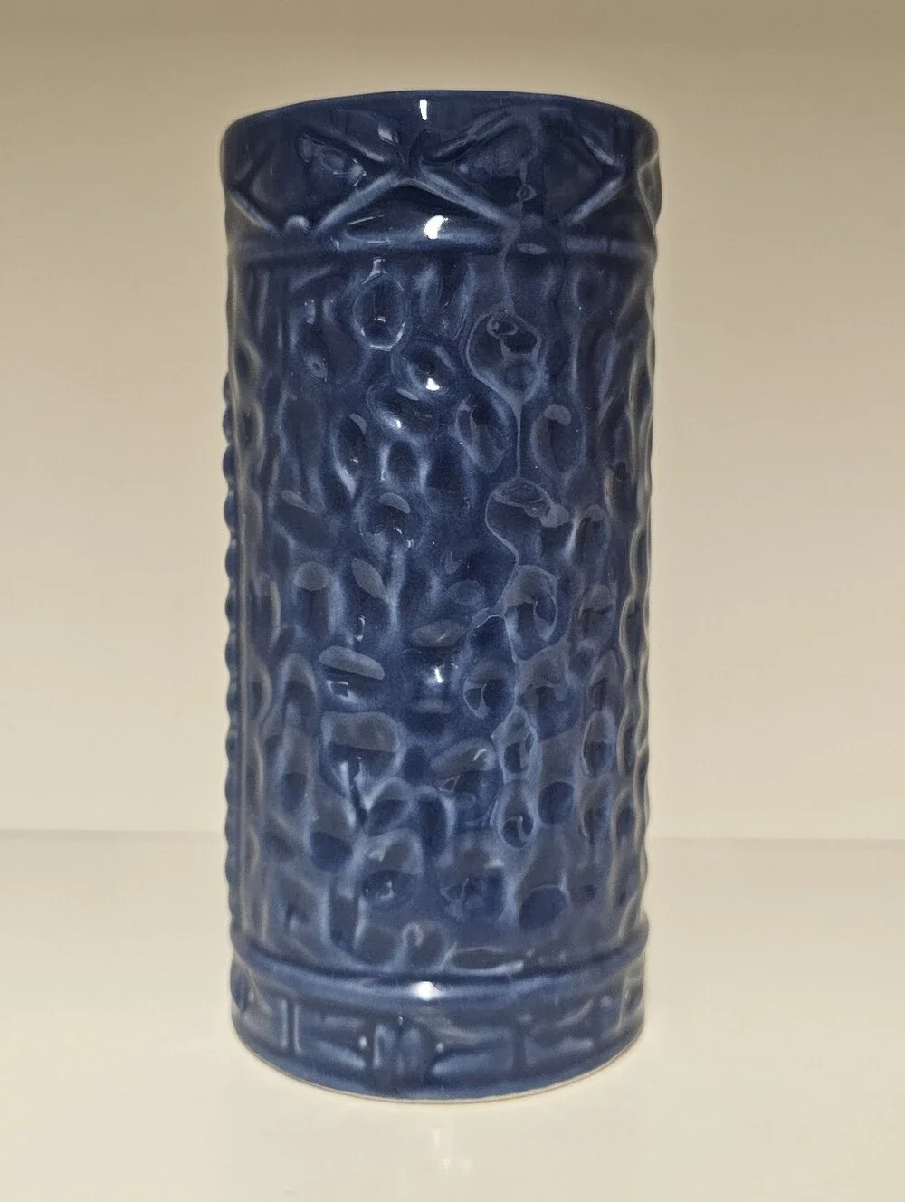 Home Tiki Blue and Peach Ceramic Bar Glass/Mug Pair - (Qty 2)